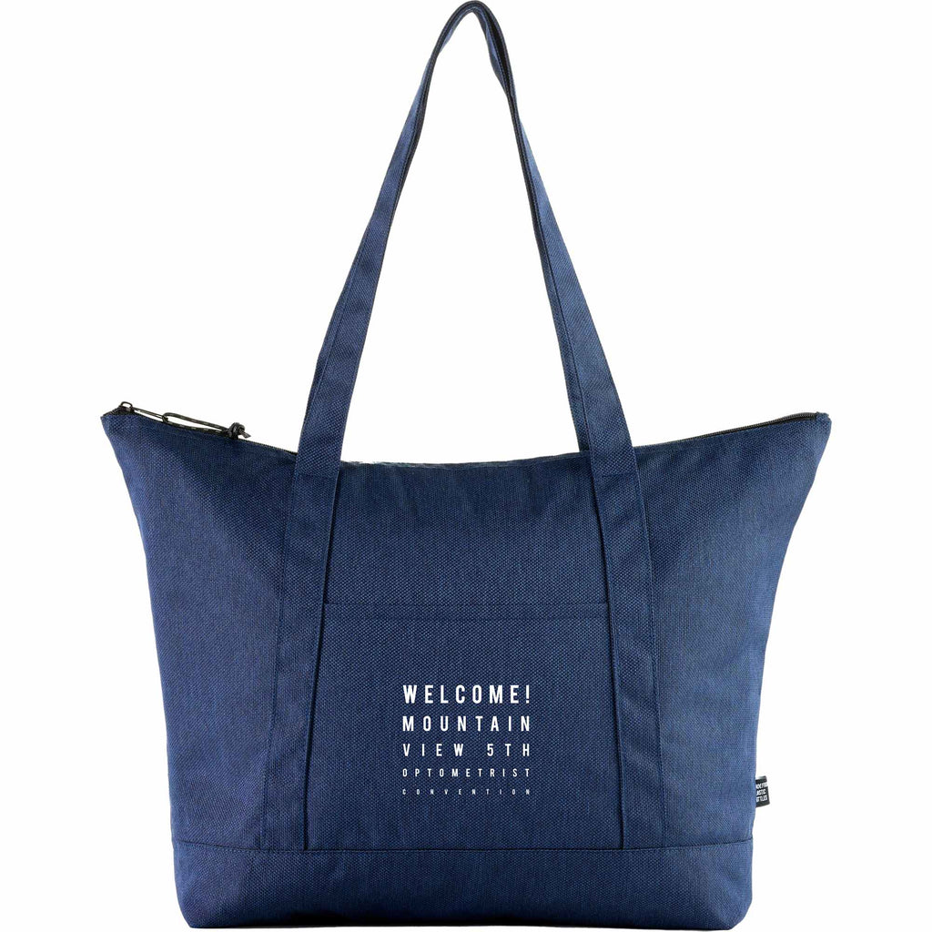 Vila Zippered Tote in Recycled Polyester - Navy - Front