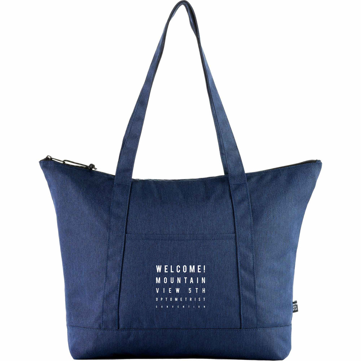 Vila Zippered Tote in Recycled Polyester - Navy - Front