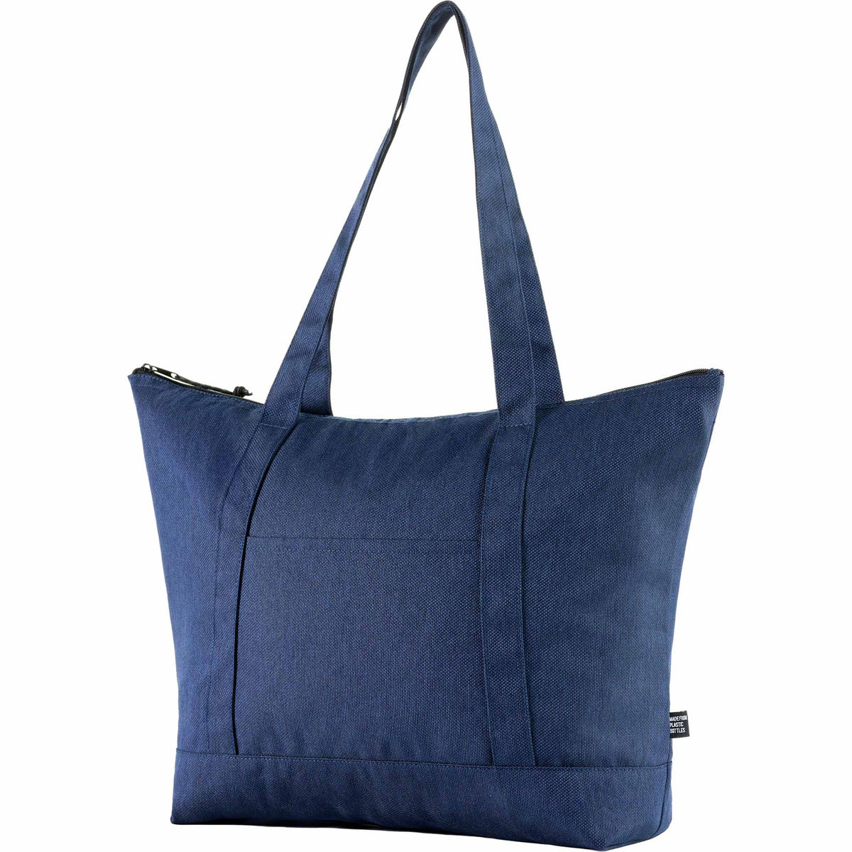 Vila Zippered Tote in Recycled Polyester - Navy - Left Angle