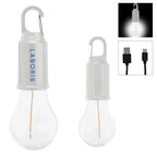 Vintage Bulb Light, Rechargeable - White - Pad Print