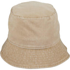Vintage Washed Bucket Hat in Recycled Cotton Embroidery - Desert Khaki - Back
