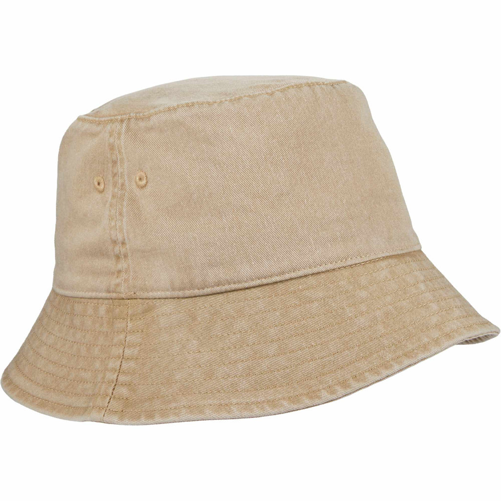 Vintage Washed Bucket Hat in Recycled Cotton Embroidery - Desert Khaki - Right Angle