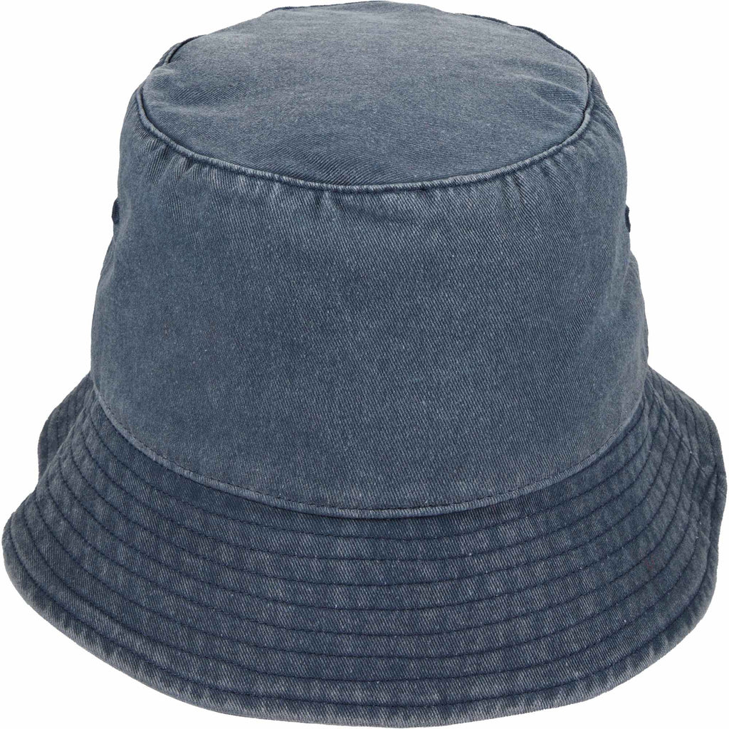 Vintage Washed Bucket Hat in Recycled Cotton Embroidery - Vintage Navy - Back