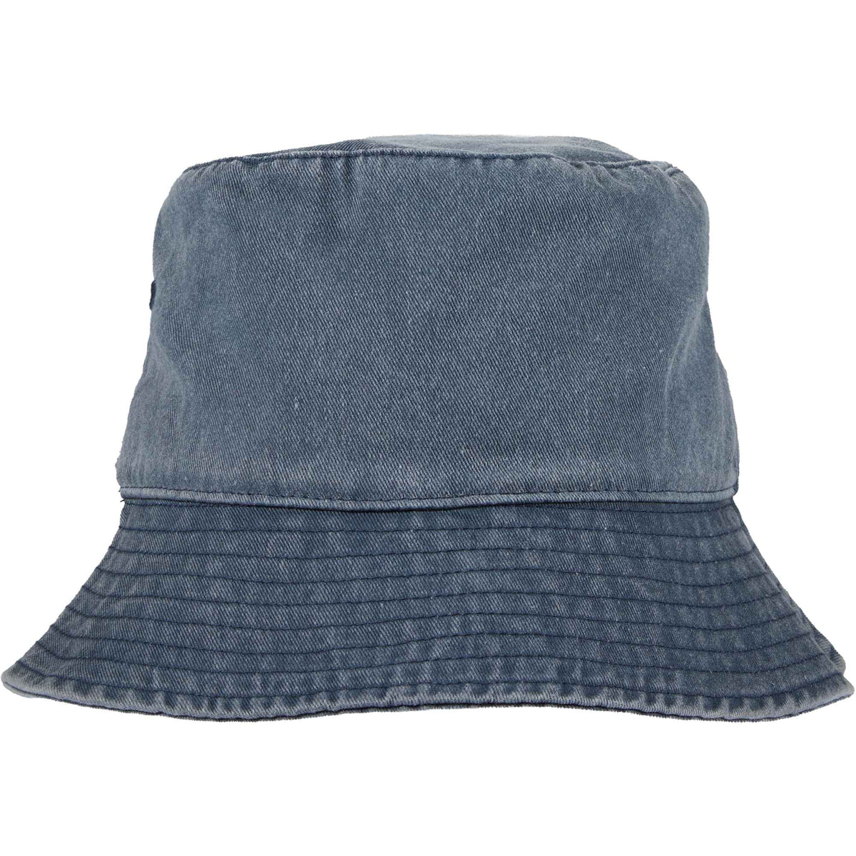 Vintage Washed Bucket Hat in Recycled Cotton Embroidery - Vintage Navy - Front