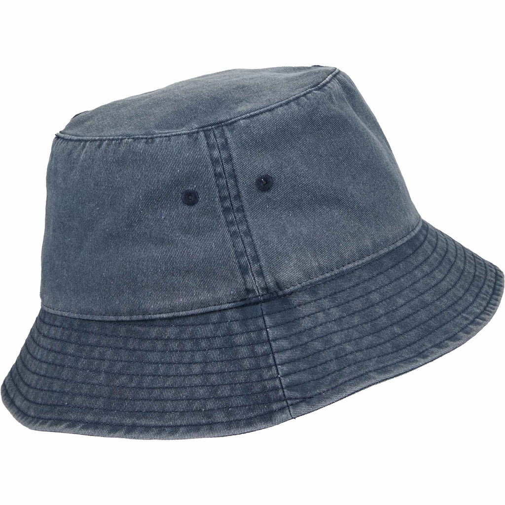 Vintage Washed Bucket Hat in Recycled Cotton Embroidery - Vintage Navy - Right Angle 2