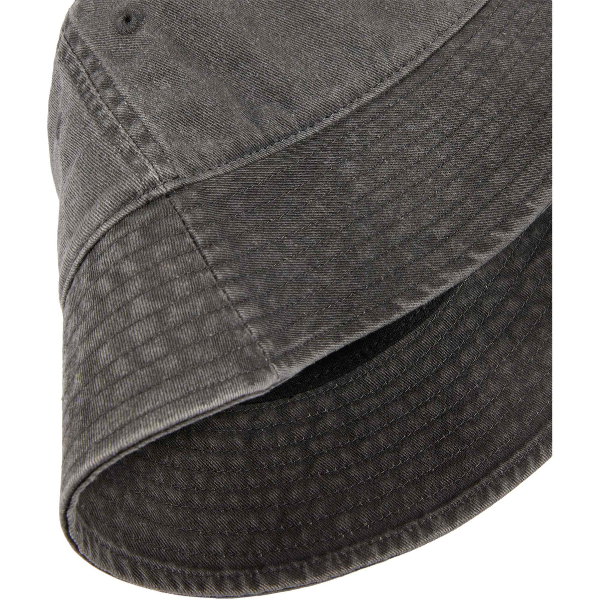 Vintage Washed Bucket Hat in Recycled Cotton Transfer - Black - Detail