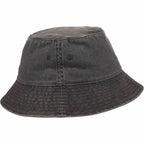 Vintage Washed Bucket Hat in Recycled Cotton Transfer - Black - Right Angle 2