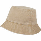 Vintage Washed Bucket Hat in Recycled Cotton Transfer - Desert Khaki - Left Angle