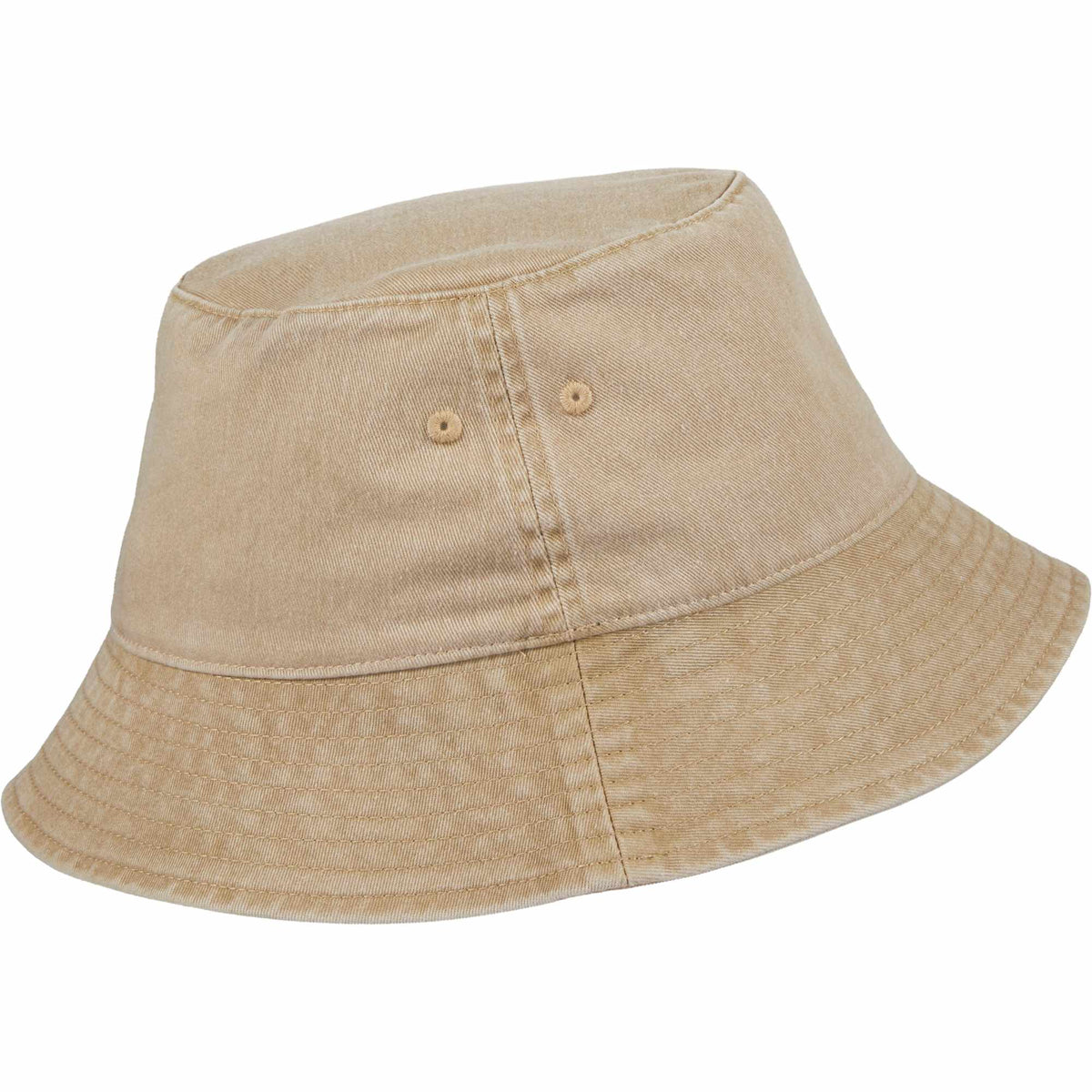 Vintage Washed Bucket Hat in Recycled Cotton Transfer - Desert Khaki - Right Angle 2
