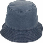 Vintage Washed Bucket Hat in Recycled Cotton Transfer - Vintage Navy - Back