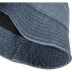 Vintage Washed Bucket Hat in Recycled Cotton Transfer - Vintage Navy - Detail