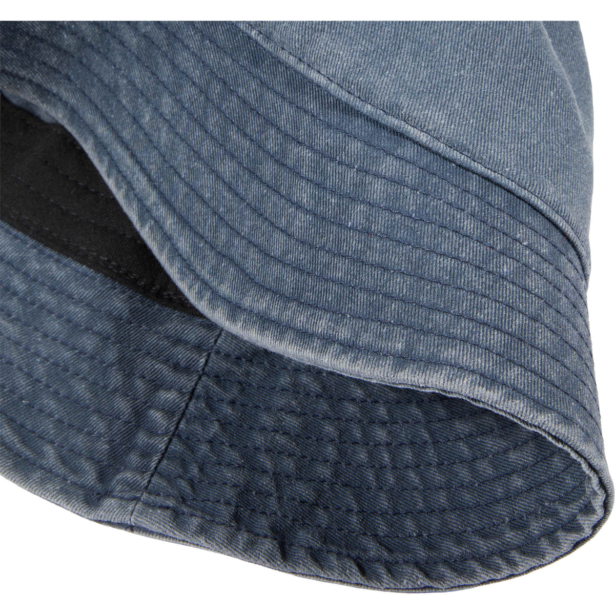 Vintage Washed Bucket Hat in Recycled Cotton Transfer - Vintage Navy - Detail