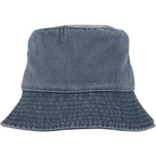 Vintage Washed Bucket Hat in Recycled Cotton Transfer - Vintage Navy - Front