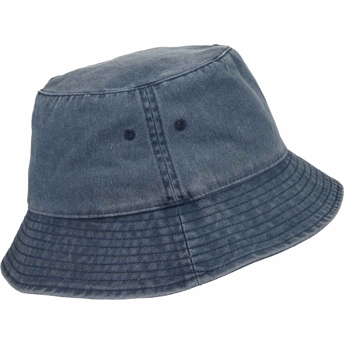 Vintage Washed Bucket Hat in Recycled Cotton Transfer - Vintage Navy - Right Angle 2