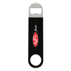 Vinyl Coated Stainless Steel Bottle Opener, Large - Black - Full Color