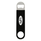 Vinyl Coated Stainless Steel Bottle Opener, Large - Black - Silk Screen