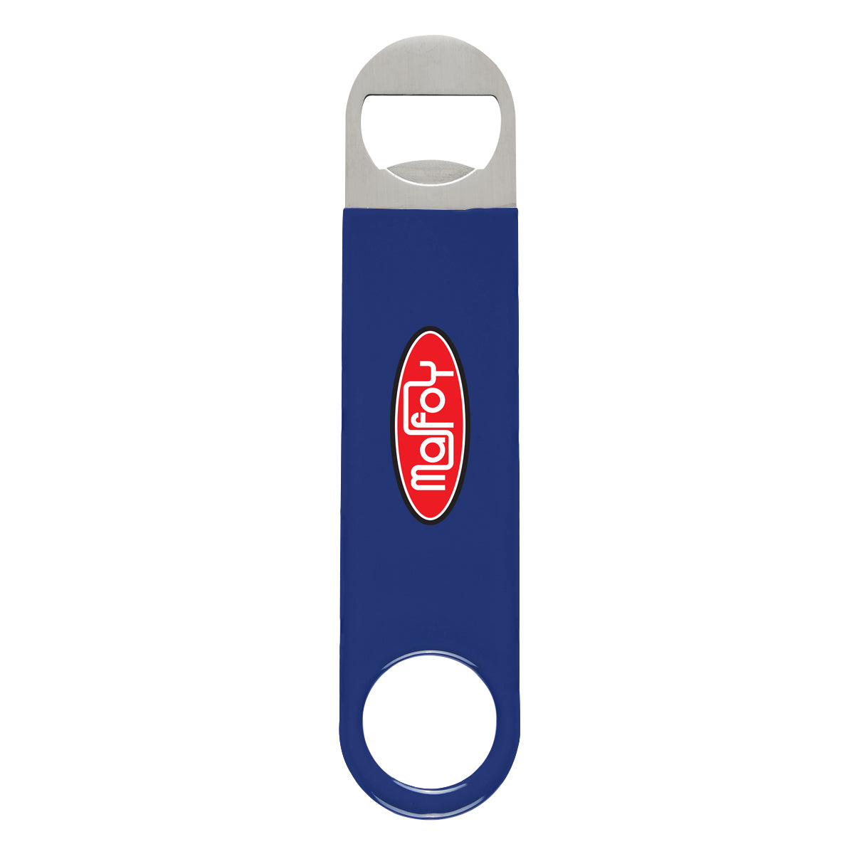 Vinyl Coated Stainless Steel Bottle Opener, Large - Blue - Full Color