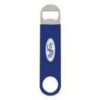 Vinyl Coated Stainless Steel Bottle Opener, Large - Blue - Silk Screen