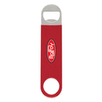 Vinyl Coated Stainless Steel Bottle Opener, Large - Red - Full Color