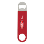 Vinyl Coated Stainless Steel Bottle Opener, Large - Red - Full Color