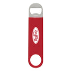 Vinyl Coated Stainless Steel Bottle Opener, Large - Red - Silk Screen