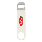 Vinyl Coated Stainless Steel Bottle Opener, Large - White - Full Color
