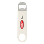 Vinyl Coated Stainless Steel Bottle Opener, Large - White - Full Color