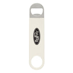 Vinyl Coated Stainless Steel Bottle Opener, Large - White - Silk Screen