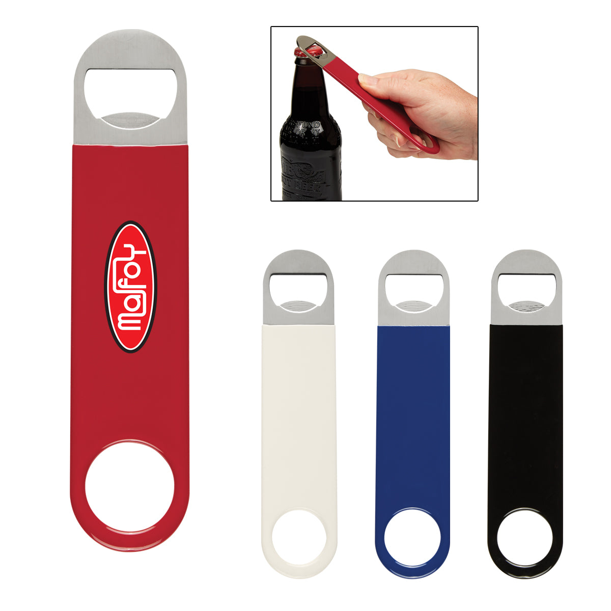 Vinyl Coated Stainless Steel Bottle Opener, Large