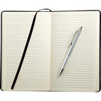 Viola Bound Notebook with Aluminum Pen, 6 x 8.5 Inches Debossing - Black - Photo