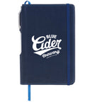 Viola Bound Notebook with Aluminum Pen, 6 x 8.5 Inches Debossing - Navy - Front