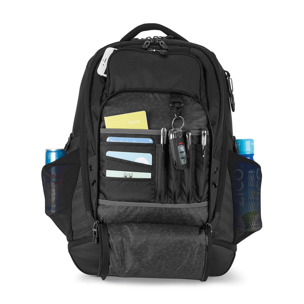 Viper Laptop Backpack with Shoe Compartment, 15 Inch Embroidery - Black - View 5