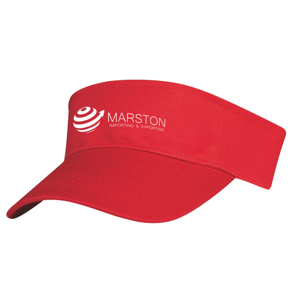 Visor in Cotton Twill Embroidery - Red - Silk Screen