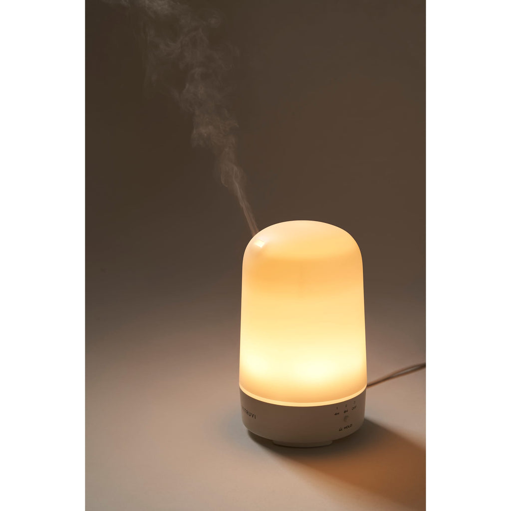 Vitruvi Glow Diffuser with Two Essential Oil Blends - White - Left Angle Front 2