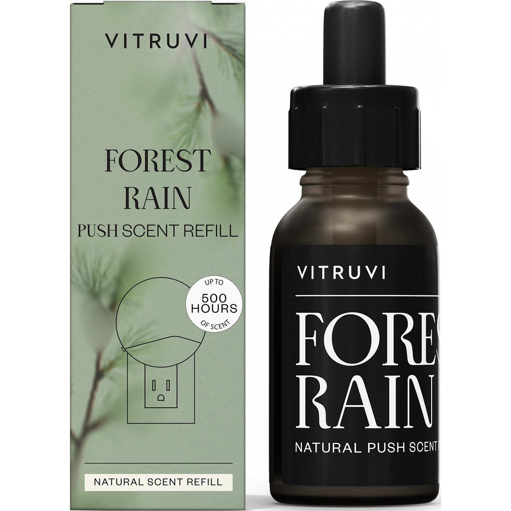 Vitruvi Plug-In Wall Diffuser with Forest Rain Refill - White - Front 3
