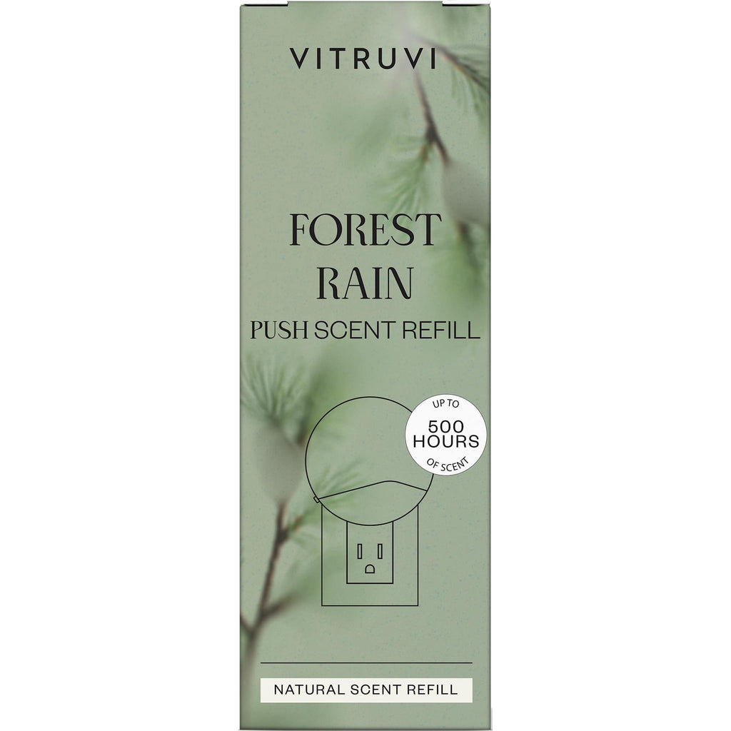 Vitruvi Plug-In Wall Diffuser with Forest Rain Refill - White - Front 4
