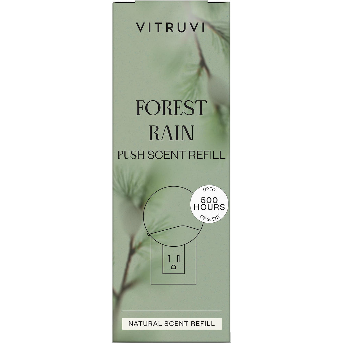 Vitruvi Plug-In Wall Diffuser with Forest Rain Refill - White - Front 4