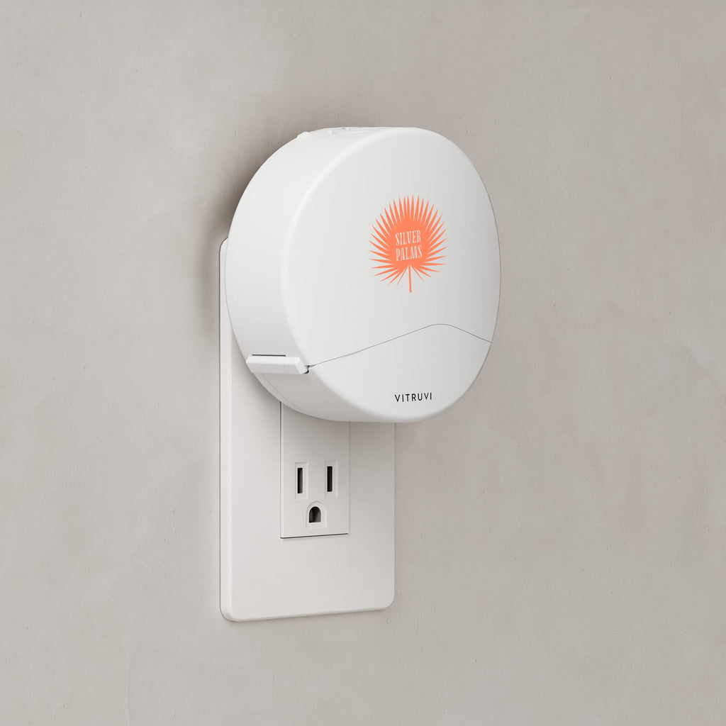 Vitruvi Plug-In Wall Diffuser with Forest Rain Refill - White - Right Angle