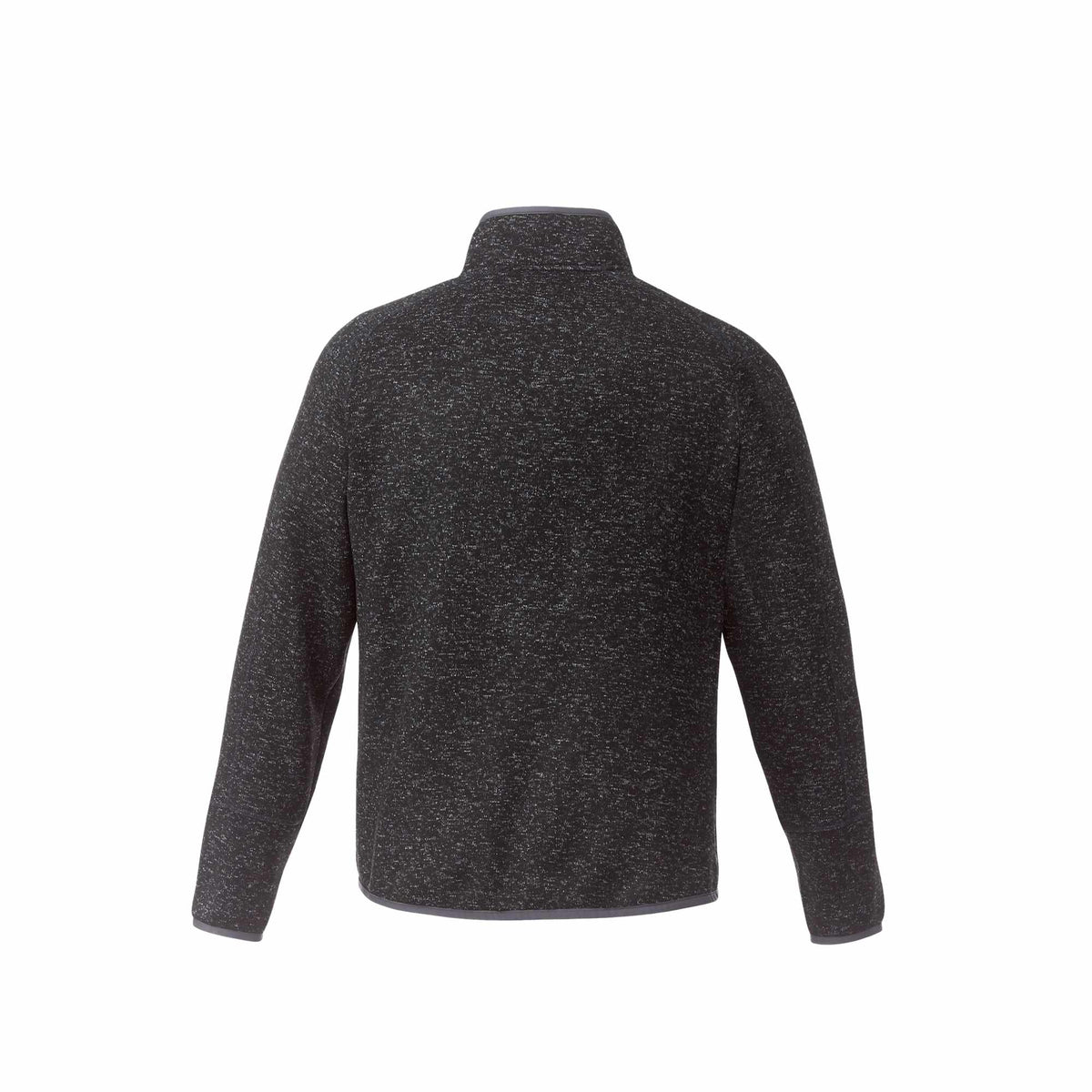 Vorlage Sweater Knit Half Zip Pullover for Men Embroidery - Blk Smk Hthr/Blk Smk Hthr - Back Flat