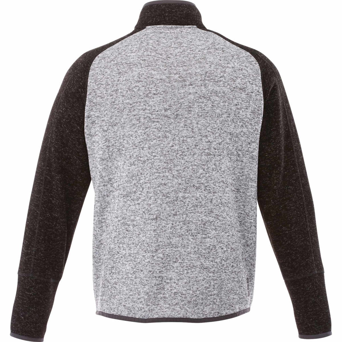 Vorlage Sweater Knit Half Zip Pullover for Men Embroidery - Light Hthr Grey/Blk Smk Hthr - Back Flat