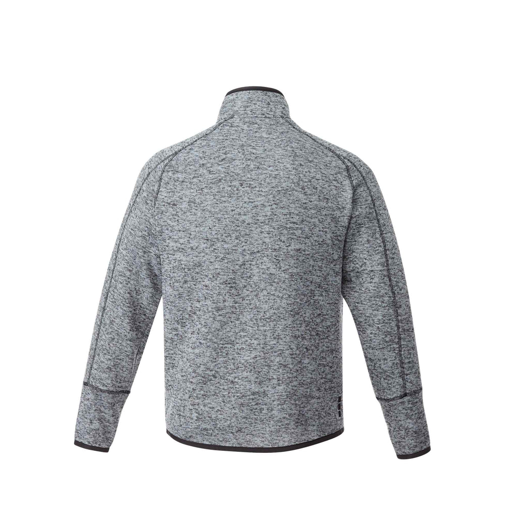 Vorlage Sweater Knit Half Zip Pullover for Men Embroidery - Light Hthr Grey/Lt Hthr Grey - Back Flat
