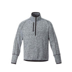 Vorlage Sweater Knit Half Zip Pullover for Men Embroidery - Light Hthr Grey/Lt Hthr Grey - Front Flat