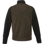 Vorlage Sweater Knit Half Zip Pullover for Men Embroidery - Loden Heather/Black Smk Hthr - Back Flat