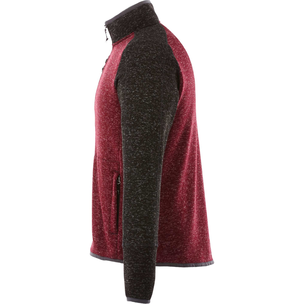 Vorlage Sweater Knit Half Zip Pullover for Men Embroidery - Maroon Heather/Black Smk Hthr - Left Side