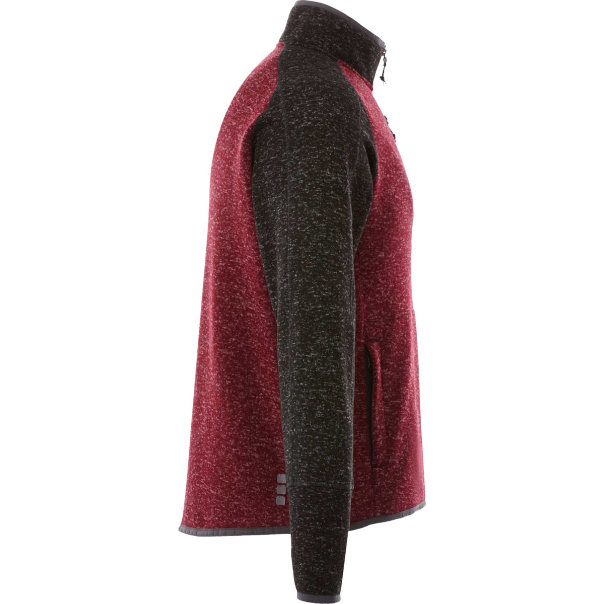Vorlage Sweater Knit Half Zip Pullover for Men Embroidery - Maroon Heather/Black Smk Hthr - Right Side