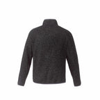Vorlage Sweater Knit Half Zip Pullover for Men Transfer - Blk Smk Hthr/Blk Smk Hthr - Back Flat