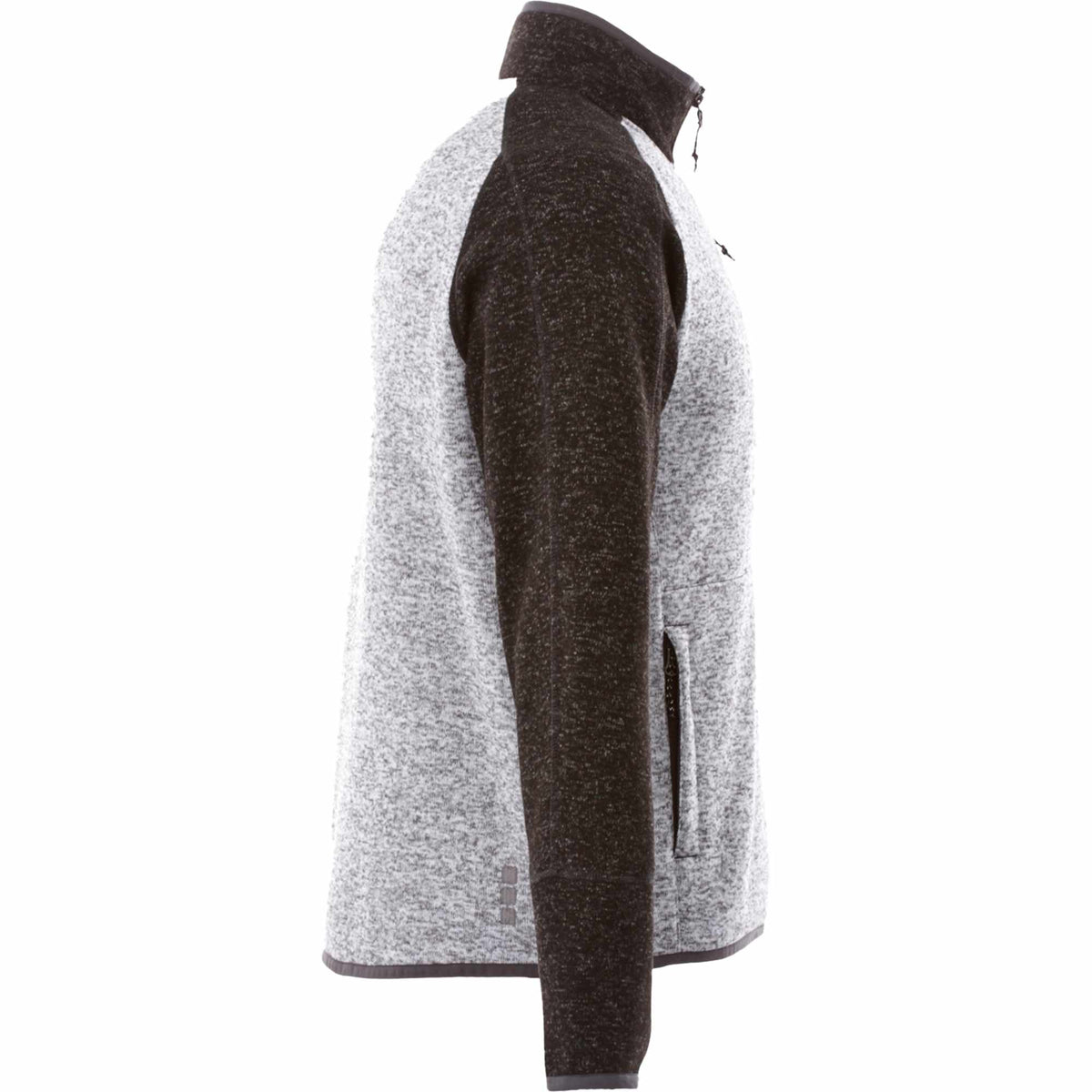 Vorlage Sweater Knit Half Zip Pullover for Men Transfer - Light Hthr Grey/Blk Smk Hthr - Right Side