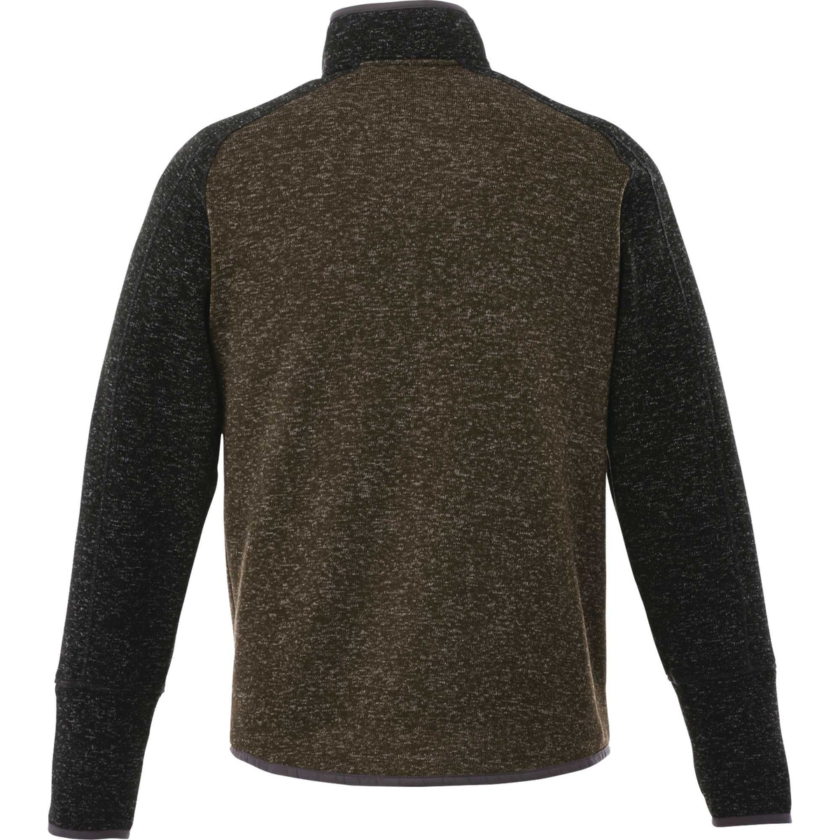 Vorlage Sweater Knit Half Zip Pullover for Men Transfer - Loden Heather/Black Smk Hthr - Back Flat