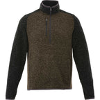 Vorlage Sweater Knit Half Zip Pullover for Men Transfer - Loden Heather/Black Smk Hthr - Front Flat