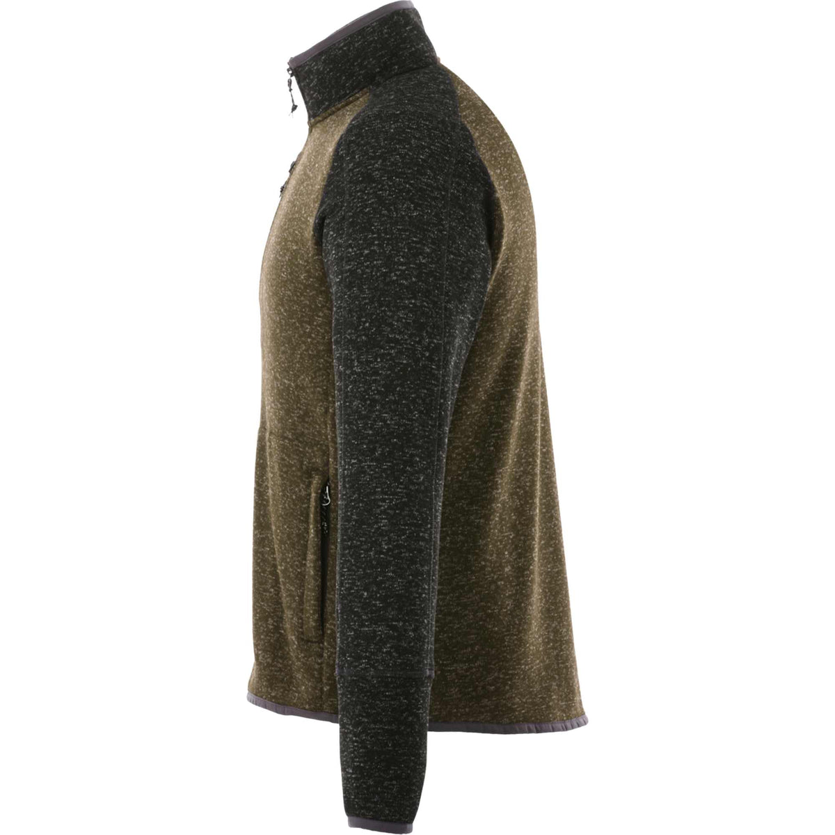 Vorlage Sweater Knit Half Zip Pullover for Men Transfer - Loden Heather/Black Smk Hthr - Left Side